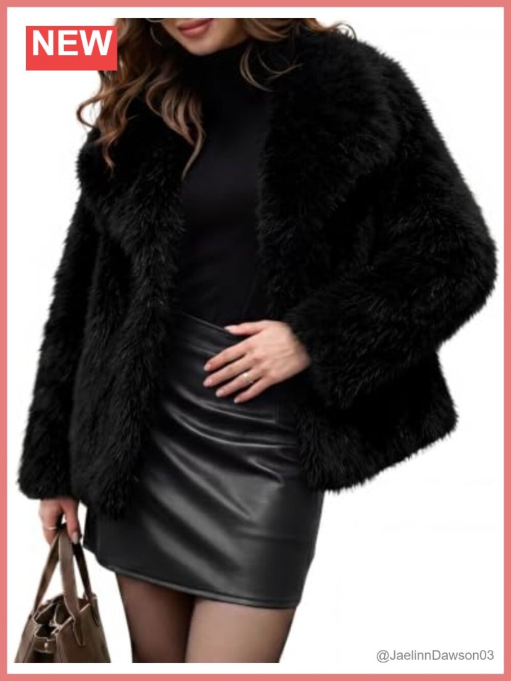 Women's Cropped Faux Fur Coat Fluffy Shaggy Jacket
